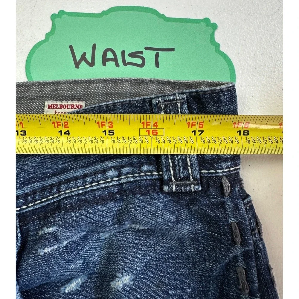 MEK DNM BKE Mens 36x32 Bootcut Jeans Blue Distressed Buckle Y2K Denim Pants